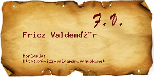 Fricz Valdemár névjegykártya