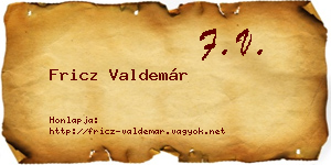 Fricz Valdemár névjegykártya