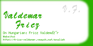 valdemar fricz business card